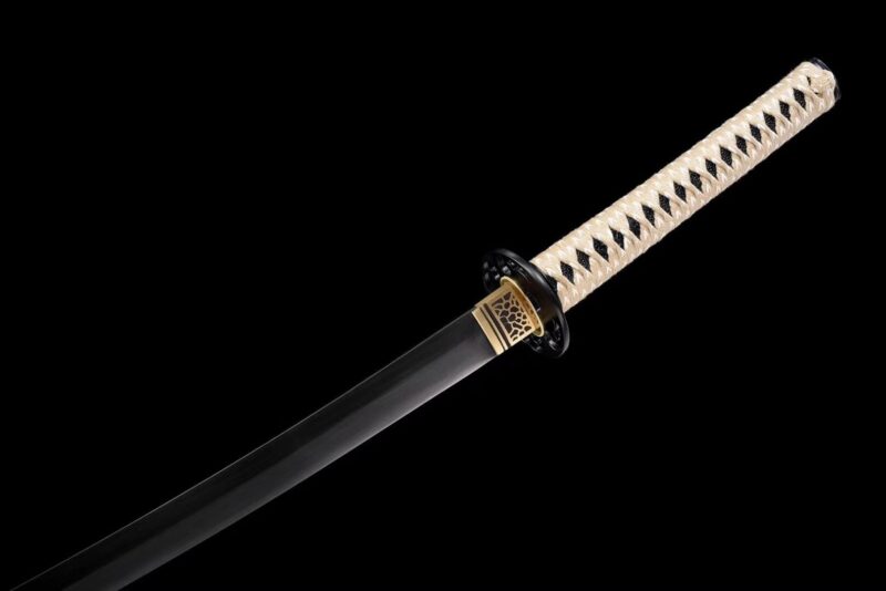 Katana Dragon à Lame Noire Série Noire Cuite Au Four Sabre De Samouraï Japonais Katana Véritable Sabre Fait Main Acier à Ressort Haute Performance Sabre Longquan