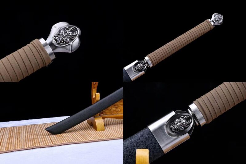 Sabre De Samouraï Tête De Dragon Série éclair Katana Couteau Tête De Dragon Acier Au Manganèse Sabre Longquan