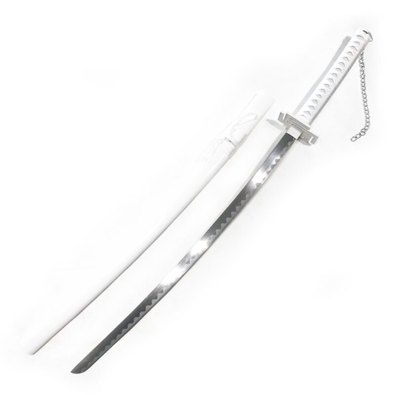 Hvitt Bankai Ichigo Bleach Katana-sverd (karbonstål 1060)