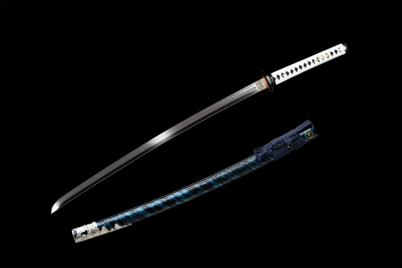 Katana Ghost Of Tsushima Premium (acier T10 Véritable Hamon & Peau De Raie)